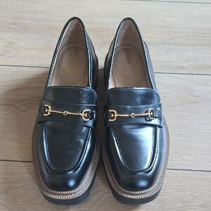 Sam Edelman Laurs Lug-sole Loafers with a gold-tone horsebit detail Sz 7